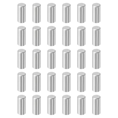 QUARKZMAN 30Stk 4mm x 14mm Dübelstifte, 304 Edelstahl Zylindrische Regalstützpflöcke Positionierstift Regalbefestigungselemente für Bücherregal Schrank Möbelkomponente (GB119), Silber von QUARKZMAN