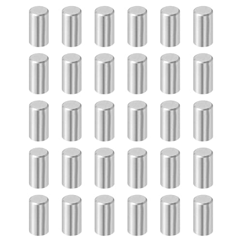 QUARKZMAN 30Stk 6mm x 12mm Dübelstifte, 304 Edelstahl Zylindrische Regalstützen Stifte Positionierstift Regalbefestigungselemente Für Bücherregal Schrank Möbelkomponente (GB119), Silber von QUARKZMAN
