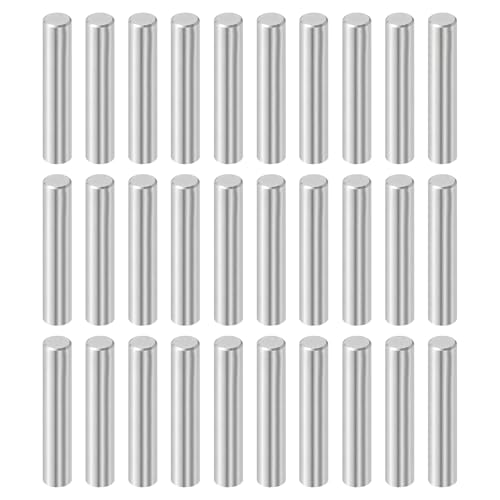 QUARKZMAN 30Stk 6mm x 32mm Dübelstifte, 304 Edelstahl Zylindrische Regalstützstifte Positionierstifte Regalbefestigungselemente Für Bücherregal Schrank Möbelkomponente (GB119), Silber von QUARKZMAN