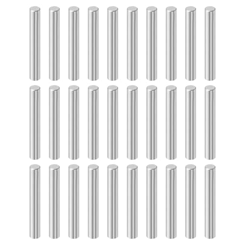QUARKZMAN 30Stk 6mm x 40mm Dübelstifte, 304 Edelstahl Zylindrische Regalstützstifte Positionierstifte Regalbefestigungselemente für Bücherregal Schrank Möbelkomponente (GB119), Silber von QUARKZMAN