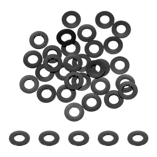 QUARKZMAN 30pcs M3 Flachunterlegscheibe eloxiertem Aluminium, Runde Senkkopf-Unterlegscheibe, Lochdurchmesser 3 mm/0,12 Zoll für Schrauben RC/FPV/PC/Drone Zubehör Modellteile (Schwarz) von QUARKZMAN