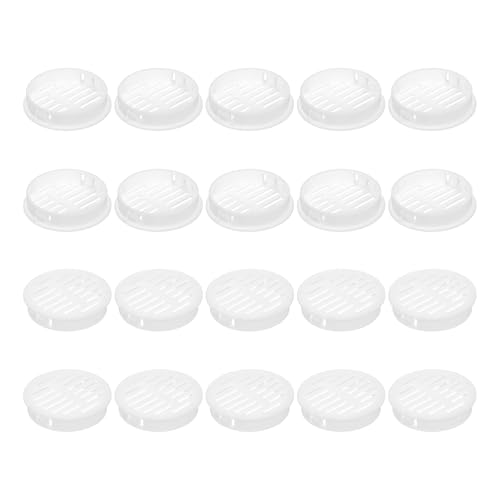 QUARKZMAN 36 Stück 50mm/1,97" Runde Soffit-Lüftungsgitter, Kunststoff-Soffit-Lüftungsabdeckung, Rundes Mesh-Loch-Luftschieber für Badezimmer Küchenschrank Kleiderschrank, Weiß von QUARKZMAN