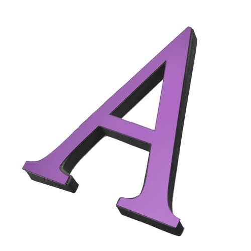 QUARKZMAN 3D Acrylic Alphabet Mirror Wall Stickers Letter A Self-Adhesive Home Decor Letter Sign Art Sticker Decal for DIY Home Decoration Rose Red von QUARKZMAN