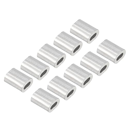 QUARKZMAN 3mm Aluminum Hülsen Klemmen X100Stk Oval für 0.5mm Drahtseil und Kabel Linie [Silberton] von QUARKZMAN
