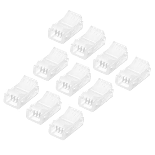 QUARKZMAN 4 Polig 8mm LED Streifen Verbinder, 20 Stück LED lötfrei Streifenverbinder Verbindungskabel RGB Unverdrahtete Clips für LED Streifen, Transparent QUARKZMAN 4 Polig 8mm LED Streifen Verbinder, 20 Stück LED lötfrei Streifenverbinder Verbindungskabel RGB Unverdrahtete Clips für LED Streifen, Transparent von QUARKZMAN