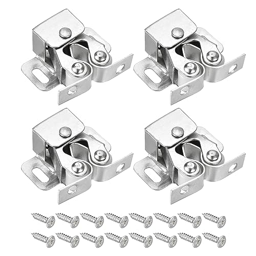 QUARKZMAN 4 Set Doppel Rollschnapper Kabinett Verriegelung Hardware Fitting für Kabinett Schaltschrank Kleiderschrank Möbel Tür Silber QUARKZMAN 4 Set Doppel Rollschnapper Kabinett Verriegelung Hardware Fitting für Kabinett Schaltschrank Kleiderschrank Möbel Tür Silber von QUARKZMAN