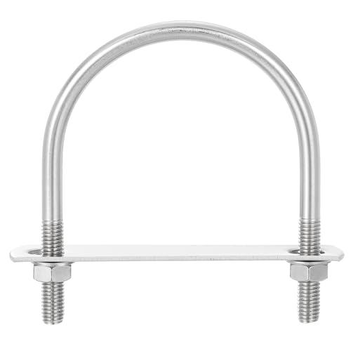 QUARKZMAN 4 Set U Schrauben M8 x 76mm ID x 103mm Länge Runde U Bügelschraube Edelstahl 304 Klammer Schellen U-Bolzen mit Gewinde Muttern Rahmenplatte Unterlegscheibe für Rohr Befestigung von QUARKZMAN