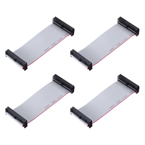 QUARKZMAN 4 Stk. IDC Flachbandkabel, 2,54 mm Rastermaß 38 mm Breite 10 cm Länge 30 Pin FC zu FC Flachbandverbinder Jumperkabel für PC, LED-Displays von QUARKZMAN
