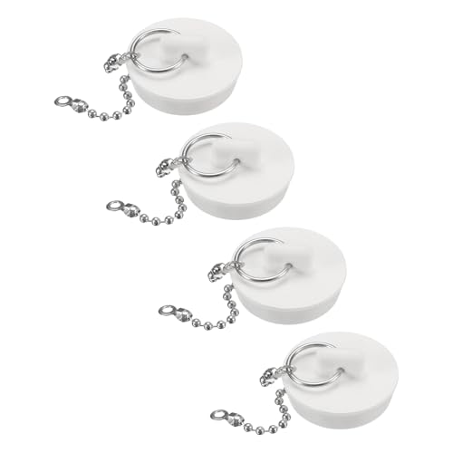 QUARKZMAN 4 Stück Abflussstopfen， Ø35mm Badewannenstöpsel Waschbeckenstöpsel Gummistöpsel Gummi Stopfen Abflusssieb Abflussstöpsel Küchenspüle Stöpsel für Spülbecken Weiß von QUARKZMAN