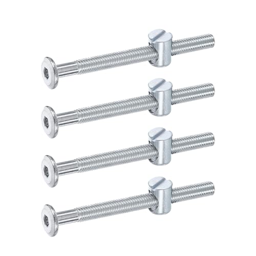 QUARKZMAN 4 Stück Bettgestellschrauben M6 x 70mm Innensechskantschrauben Fassungsmuttern Etagenbett Schrauben Möbelschrauben Mit Schlitzkopf Fassungsmutter Für Stühle Kinderbetten Silber QUARKZMAN 4 Stück Bettgestellschrauben M6 x 70mm Innensechskantschrauben Fassungsmuttern Etagenbett Schrauben Möbelschrauben Mit Schlitzkopf Fassungsmutter Für Stühle Kinderbetten Silber von QUARKZMAN