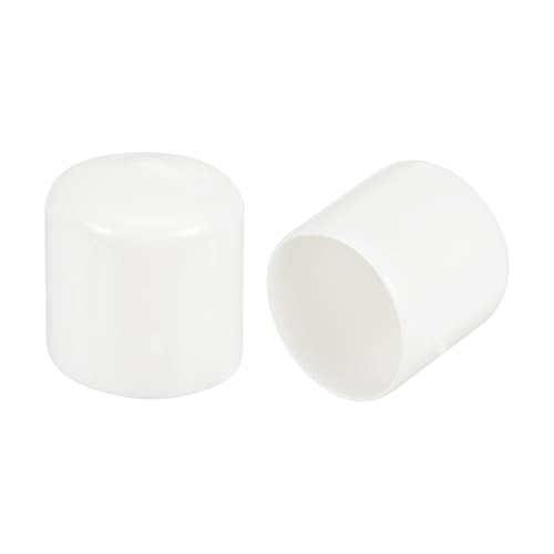 QUARKZMAN 4 Stück Gummikappen 41mm Stuhlbeinkappen Runde Schutzkappen Gummi Endkappen Möbelgleiter Fußkappen Endspitze Schutzabdeckungen für Rohre Zäune Pfosten Möbel Geländer, Weiß von QUARKZMAN