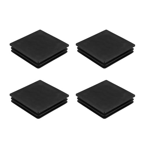 QUARKZMAN 4 Stück Lamellenstopfen für Vierkantrohre, 100x100mm Schwarz Quadratisch Stuhlbeinkappen, PE-Lamellenstopfen Rohrstopfen für 83-97mm Vierkantrohr Metallprodukte Stühle Regale von QUARKZMAN