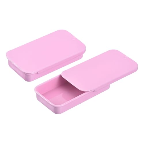 QUARKZMAN 4 Stück Metall-Blechdose Behälter, 2,4x1,3x0,4 Zoll Schiebedeckel-Blechdosen Leere rechteckige Aufbewahrungsbox Tragbare Mini-Blechdose für Süßigkeiten Kosmetik Handwerk, Pink QUARKZMAN 4 Stück Metall-Blechdose Behälter, 2,4x1,3x0,4 Zoll Schiebedeckel-Blechdosen Leere rechteckige Aufbewahrungsbox Tragbare Mini-Blechdose für Süßigkeiten Kosmetik Handwerk, Pink von QUARKZMAN