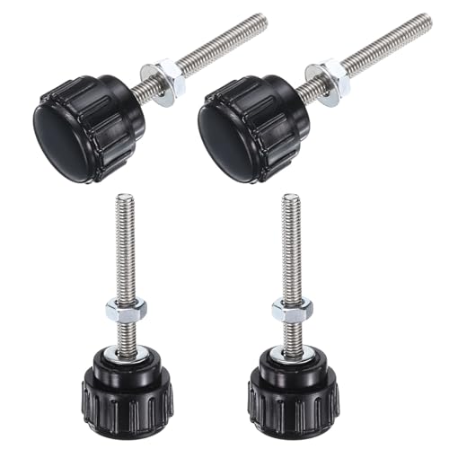 QUARKZMAN 4 Stück Rändelschraube mit Gewinde M3 x 25mm Rundkopfschraube mit Muttern Unterlegscheiben, Flügelschrauben Verzinkter Kohlenstoffstahl Klemmhebel 14mm Klemmknöpfe für Maschine von QUARKZMAN