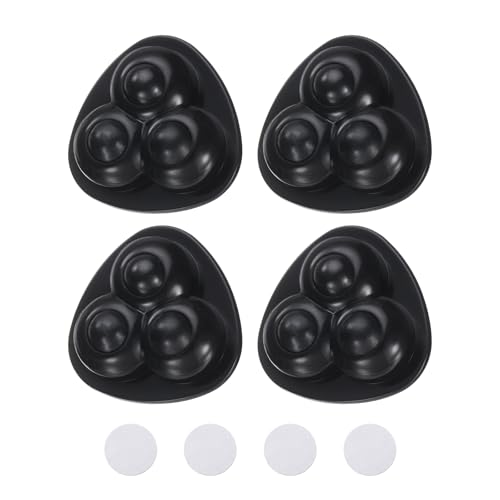 QUARKZMAN 4 Stück Selbstklebende Lenkrollen, 360 Grad Drehbare Mini-Lenkrollen Universal Klebrige Lenkrollen für Möbel Aufbewahrungsboxen Mülleimer (Schwarz, 3 Nylon-Rollenkugeln) von QUARKZMAN