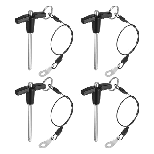 QUARKZMAN 4 Stück T-Griff Verriegelungsstifte, 5mm x 50mm Schnellverschlussstifte Verwendungslänge Edelstahl Druckknopf-Schnellspannstift Kugelsperrbolzen von QUARKZMAN