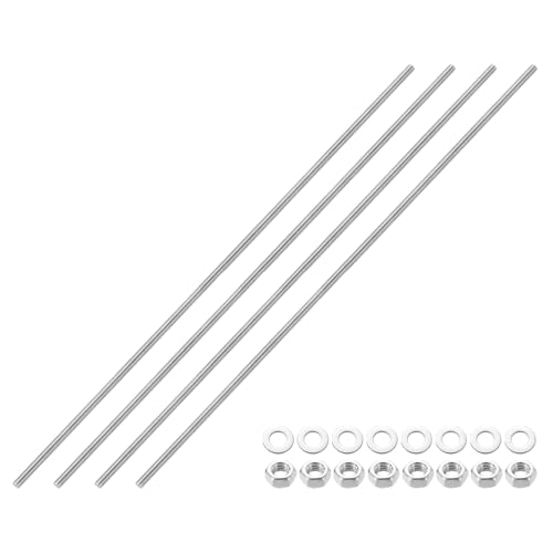 QUARKZMAN 4 Stück Vollgewinde-Stange, M6 x 400mm 201 Edelstahl Rechtsgewinde-Stangen mit Muttern und Unterlegscheiben Vollgewinde-Stangenstange für Klemmen, Hänger und U-Bolzen QUARKZMAN 4 Stück Vollgewinde-Stange, M6 x 400mm 201 Edelstahl Rechtsgewinde-Stangen mit Muttern und Unterlegscheiben Vollgewinde-Stangenstange für Klemmen, Hänger und U-Bolzen von QUARKZMAN