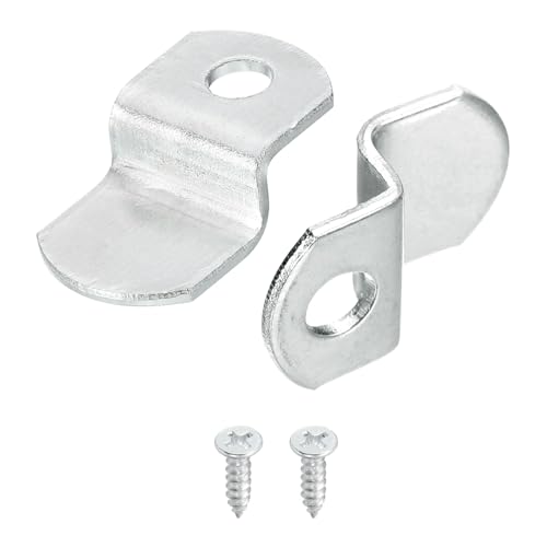 QUARKZMAN 40 Stück 1/4" Offset Leinwand Clips, Bilderrahmen Spiegel Clips Z Form Leinwand Malerei Montage Clips mit 1 Montageloch mit Schrauben, Silber von QUARKZMAN