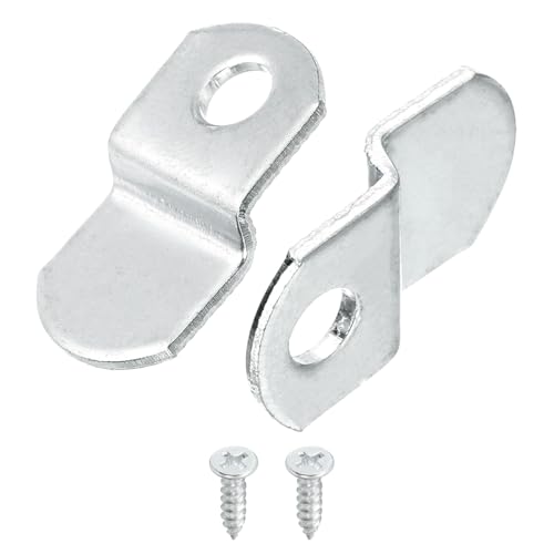 QUARKZMAN 40 Stück 1/8" Offset Leinwand Clips, Bilderrahmen Spiegel Clips Z Form Leinwand Malerei Montage Clips mit 1 Montageloch mit Schrauben, Silber von QUARKZMAN