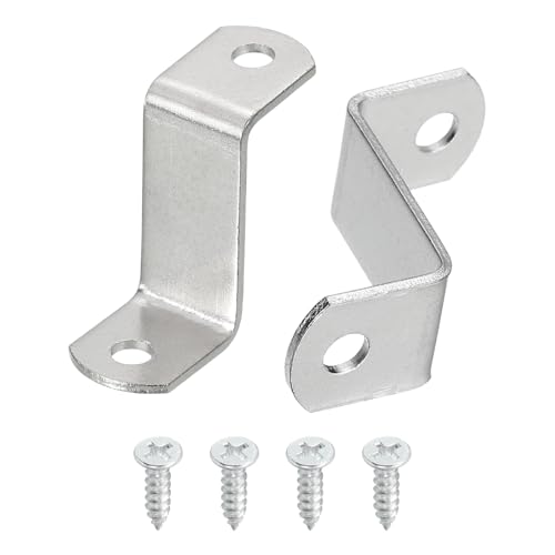 QUARKZMAN 40 Stück 1" Offset Leinwand Clips, Bilderrahmen Spiegel Clips Z Form Leinwand Gemälde Montage Clips mit 2 Montagelöchern mit Schrauben, Silber von QUARKZMAN