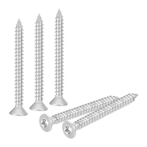 QUARKZMAN 40 Stück Flachkopf Torx Schrauben, M3 x 30mm Torx Holzschrauben, 304 Edelstahl Senkkopfschrauben, Selbstschneidend, Passend für T10 Bit, für Holz, Zäune, Terrassen (Silber) von QUARKZMAN