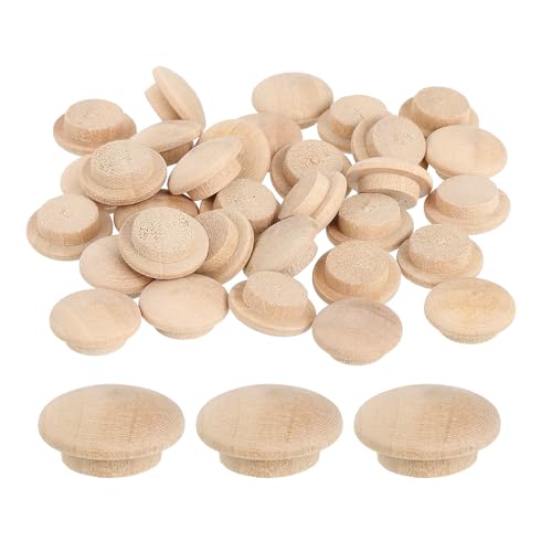 QUARKZMAN 40 Stück Holzstopfen, 12mm/0,47" Hartholz Lochstopfen Abdeckkappen Holzstecker für Möbel Holzbearbeitung Handwerk Dekor (18mm x 12mm) von QUARKZMAN