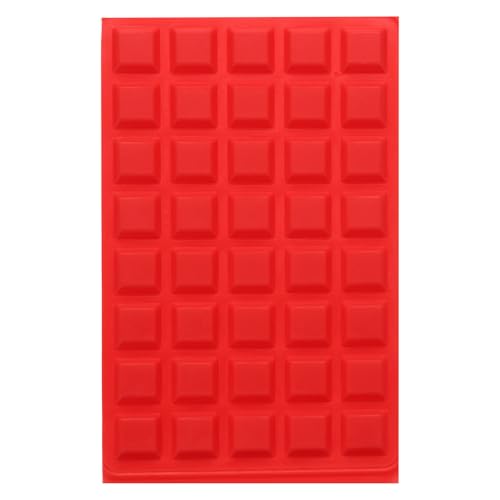 QUARKZMAN 40 Stück Schranktür-Puffer-Gummipad 1/2" Durchmesser Schalldämpfende Selbstklebende Gummipads für Schubladen Schneidebretter Kleine Möbel (Quadratisch, Rot) von QUARKZMAN