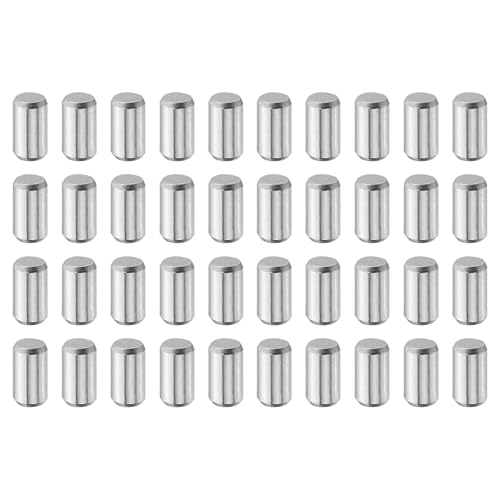 QUARKZMAN 40 Stück Zylinderstifte 5 mm x 10 mm Metallstift, 316L Edelstahl Zylindrische Dübelstifte Regalstützstift Stiftstange Befestigungselemente Metallregalstifte Silberton von QUARKZMAN