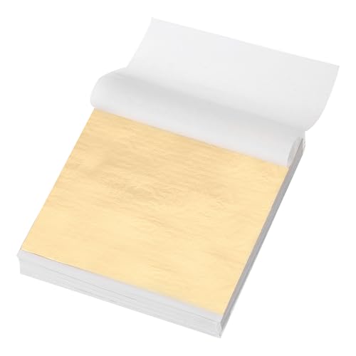 QUARKZMAN 400 Stück Blattgoldblätter 5,5" x 5,5" Imitationsgoldfolienblätter für Basteln, Bilderrahmen, Skulpturen, Nägel und DIY-Kunstdekoration, Kupferfolienfarbe von QUARKZMAN