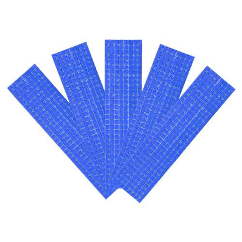 QUARKZMAN 10 Stück selbstklebende Disco-Fliesen-Aufkleber, 5 x 5 mm, Mini-Mosaik-Spiegelfliesen, quadratische Glasfliesen für DIY-Disco-Kugel-Basteldekorationen, Blau von QUARKZMAN