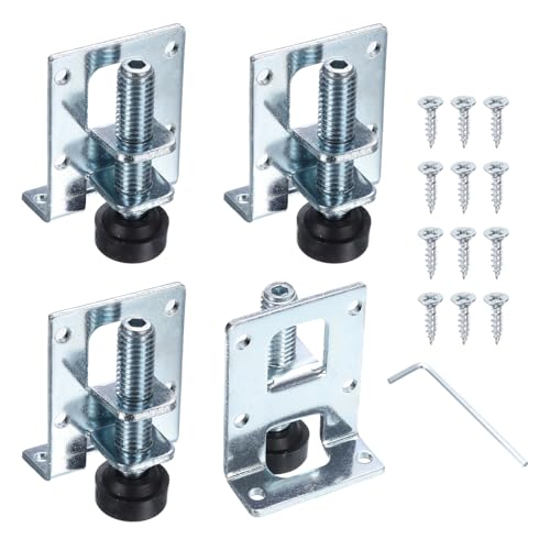 QUARKZMAN 4Pack Verstellbare Möbelnivellierfüße 2.17" Schwere Möbelnivellierer Metallmontagehalterungen Für Werkbank Schrank Kleiderschrank Silber QUARKZMAN 4Pack Verstellbare Möbelnivellierfüße 2.17" Schwere Möbelnivellierer Metallmontagehalterungen Für Werkbank Schrank Kleiderschrank Silber von QUARKZMAN