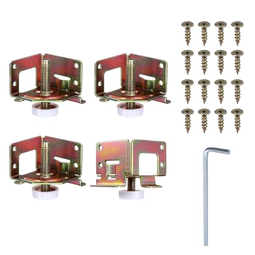QUARKZMAN 4Pack Verstellbare Möbelnivellierungsfüße, 1.77" Schwere Möbelnivellierer Metallmontagehalterungen für Schrank Kleiderschrank, Gold QUARKZMAN 4Pack Verstellbare Möbelnivellierungsfüße, 1.77" Schwere Möbelnivellierer Metallmontagehalterungen für Schrank Kleiderschrank, Gold von QUARKZMAN
