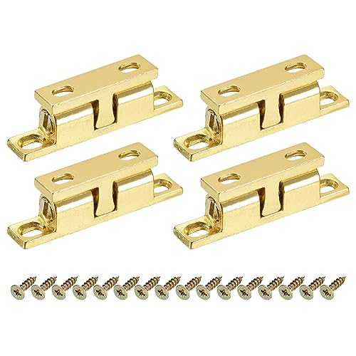 QUARKZMAN 4Stk 1.69" Doppel Kugel Spannrolle Schnapper Zinklegierung Spannung Verriegelung für Kabinett Kleiderschrank Möbel Tür Gold von QUARKZMAN