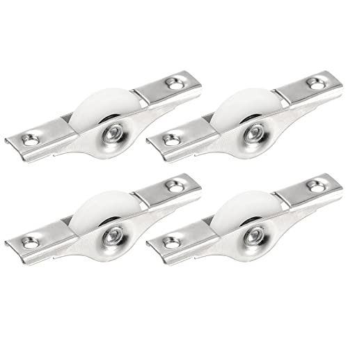 QUARKZMAN 4Stk 25mm Schieben Tür Nylon Riemenscheibe Fenster Räder für Möbel Bildschirm Tür Garderobe Schrank Wandschrank Weiß Silber Ton von QUARKZMAN