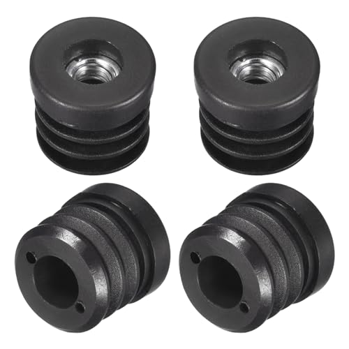 QUARKZMAN 4Stk Rund Schwarz Rohr Einsätze mit M8 Gewinde für 25mm/0.98" AD Rund Rohr Plastik Verstellbar Stopfen Lenkrollen Einsatz Stuhl Endkappen Möbel Bein Stecker QUARKZMAN 4Stk Rund Schwarz Rohr Einsätze mit M8 Gewinde für 25mm/0.98" AD Rund Rohr Plastik Verstellbar Stopfen Lenkrollen Einsatz Stuhl Endkappen Möbel Bein Stecker von QUARKZMAN