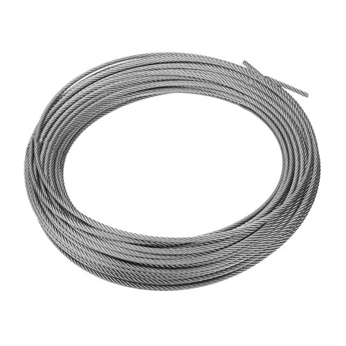 QUARKZMAN 5/32" (4mm) 100ft (31m) 304 Edelstahlseil Drahtseil 7 x 7 Stränge Kern Flugzeugdraht für Bau im Freien Marine Rigging Decking Geländer von QUARKZMAN