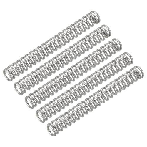 QUARKZMAN 5 Stück Druckfeder, 0.5 x 3 x 25 mm Druckfedern Feder Federn Zugfeder Zugfedern Spring Spiralfeder Spiralfedern Sprungfeder Stahlfeder 304 Edelstahl, Silber von QUARKZMAN