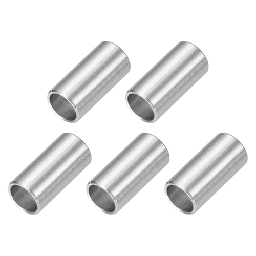 QUARKZMAN 5 Stück Distanzhülsen Abstandshalter Edelstahl, 8mm ID x 10mm OD x 20mmL 304 Edelstahl Runde Abstandshalter ohne Gewinde Säulen für Schrauben 5/16" oder M8 von QUARKZMAN