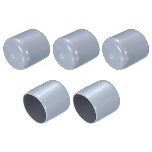 QUARKZMAN 5 Stück Gummi Endkappen 30 mm Kunststoffkappe Gummikappen Schutzkappen Abdeckung Fußkappen für Stuhlbeine Tischbeine Schrauben Bolzen Gewinde Metallstäbe Rohr Zaunpfosten Grau von QUARKZMAN