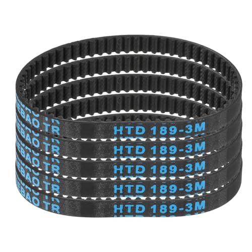 QUARKZMAN 5 Stück HTD-3M Gummizahnriemen 63 Zähne, 189mm Steigungslänge x 6mm Breite x 2,4mm Höhe Zahnriemen aus Gummi, geschlossener Schleifenrillenzahnriemen QUARKZMAN 5 Stück HTD-3M Gummizahnriemen 63 Zähne, 189mm Steigungslänge x 6mm Breite x 2,4mm Höhe Zahnriemen aus Gummi, geschlossener Schleifenrillenzahnriemen von QUARKZMAN