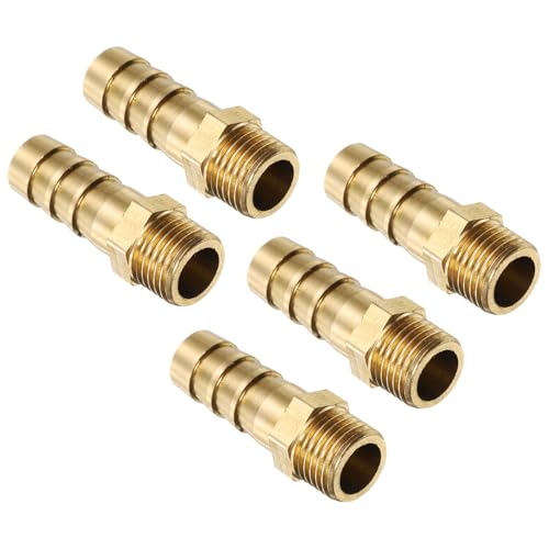 QUARKZMAN 5 Stück M10-1 ID 8mm Schlauchverbinder Messing, Gartenschlauch Benzinschlauch zu Barb Passend Schlauch Gewindestutzen Rohrarmatur Adapter Verbinder für Wasser Kraftstoff Luft von QUARKZMAN