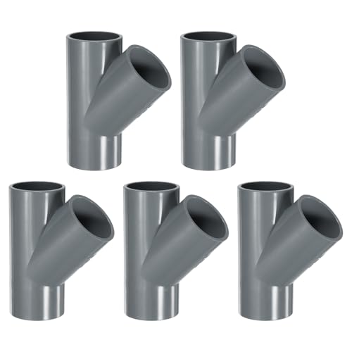 QUARKZMAN 5 Stück PVC Fitting, 3-Wege 45 Grad 1 1/4" 1.3" PVC Verbinder PVC Bogen PVC Rohrverbinder PVC Kupplung PVC Möbeleckenverbinder für DIY Gartenstützstruktur, Grau von QUARKZMAN