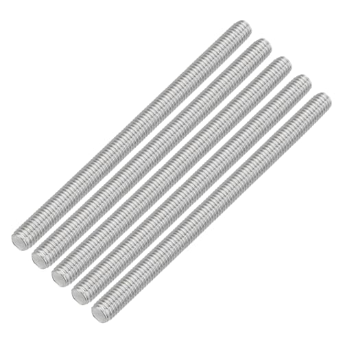 QUARKZMAN 5 Stück Gewindestangen, M8 x 120mm, 304 Edelstahl, Gewindestab mit metrischem Vollgewinde, M8-1.25 Gewindestift für Möbel- und Maschinenmontage von QUARKZMAN