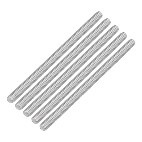 QUARKZMAN 5 Stück Gewindestangen, M8 x 130mm, 304 Edelstahl, Gewindestab mit metrischem Vollgewinde, M8-1.25 Gewindestift für Möbel- und Maschinenmontage von QUARKZMAN