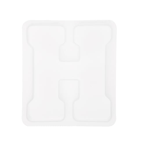 QUARKZMAN 5 Zoll Große 3D-Alphabet-Buchstabenform für Harz, H Großbuchstaben-Silikonbuchstabenform für Epoxidharz-Kunst DIY-Handwerk Dekoration, Weiß von QUARKZMAN