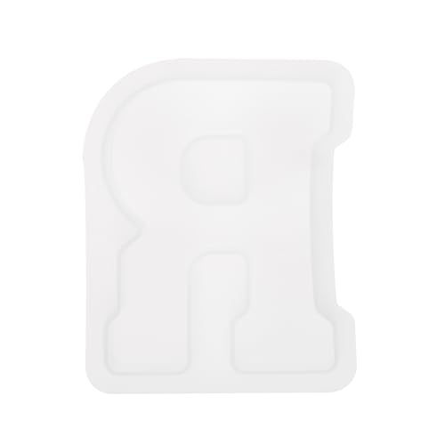 QUARKZMAN 5 Zoll Große 3D-Alphabet-Buchstabenform für Harz, R-Großbuchstabe Silikonbuchstabenform für Epoxidharz-Kunst DIY-Handwerk Dekoration, Weiß von QUARKZMAN