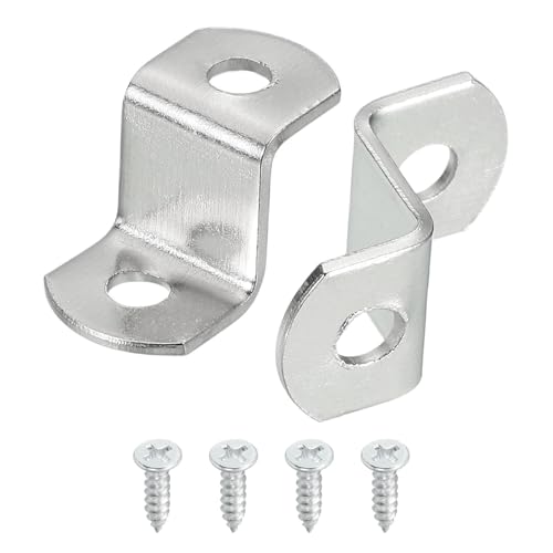 QUARKZMAN 50 Stück 1/2" Offset Leinwand Clips, Bilderrahmen Spiegel Clips Z Form Leinwand Montage Clips Mit 2 Montagelöchern Mit Schrauben, Silber von QUARKZMAN