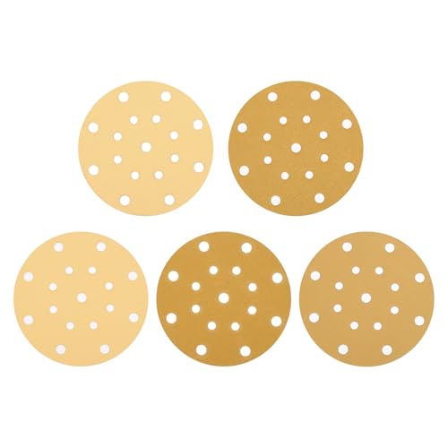 QUARKZMAN 50 Stück 150mm 6 Zoll Schleifscheibe 17 Löcher 120 Körnung Klett-Schleifpapier Exzenterschleifer Pads für Holzbearbeitung Automobil Metall, Gold QUARKZMAN 50 Stück 150mm 6 Zoll Schleifscheibe 17 Löcher 120 Körnung Klett-Schleifpapier Exzenterschleifer Pads für Holzbearbeitung Automobil Metall, Gold von QUARKZMAN