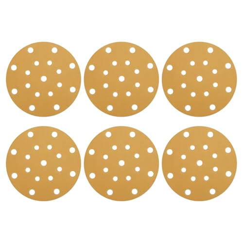 QUARKZMAN 50 Stück 150mm 6 Zoll Schleifscheibe 17 Löcher 320 Körnung Klett-Schleifpapier Exzenterschleifer Pads für Holzverarbeitung Automobil Metall, Gold QUARKZMAN 50 Stück 150mm 6 Zoll Schleifscheibe 17 Löcher 320 Körnung Klett-Schleifpapier Exzenterschleifer Pads für Holzverarbeitung Automobil Metall, Gold von QUARKZMAN