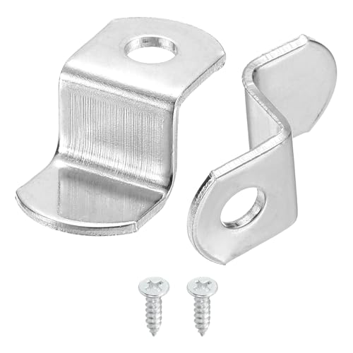 QUARKZMAN 50 Stück 3/8" Offset Bilderrahmen Spiegel Clips Z-Form, Leinwand Clips, Z Winkel Halterung Leinwand Gemälde Montage Clips mit 1 Montageloch mit Schrauben, Silber von QUARKZMAN